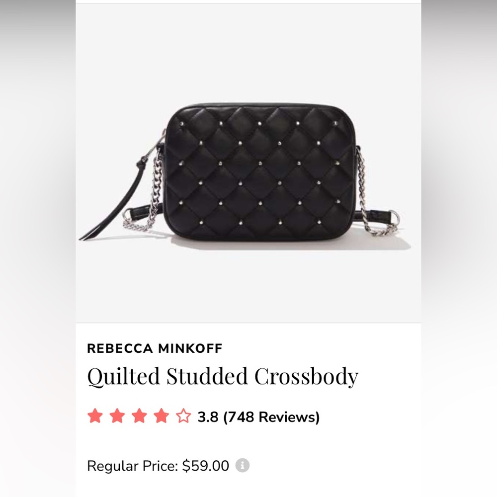 Rebecca Minkoff black, studded purse NWOT